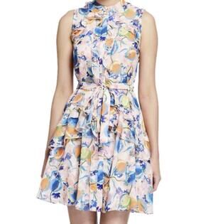 Saloni Tilly Belted Floral Mini Dress
